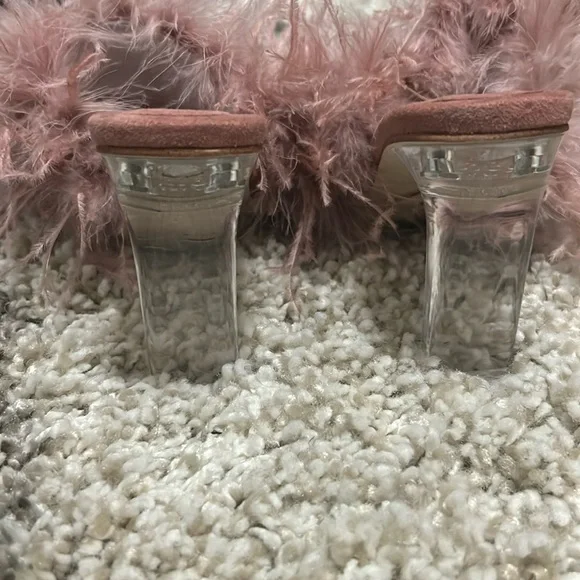 Elegant Pink Feathered Women's Mules - Picture 6 of 6